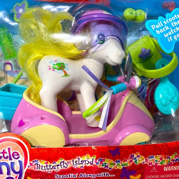 MY LITTLE PONY G3 NWT VTG 2004 BUTTERFLY ISLAND SCOOTIN ALONG WITH BREEZIE NEW - Picture 2 of 16
